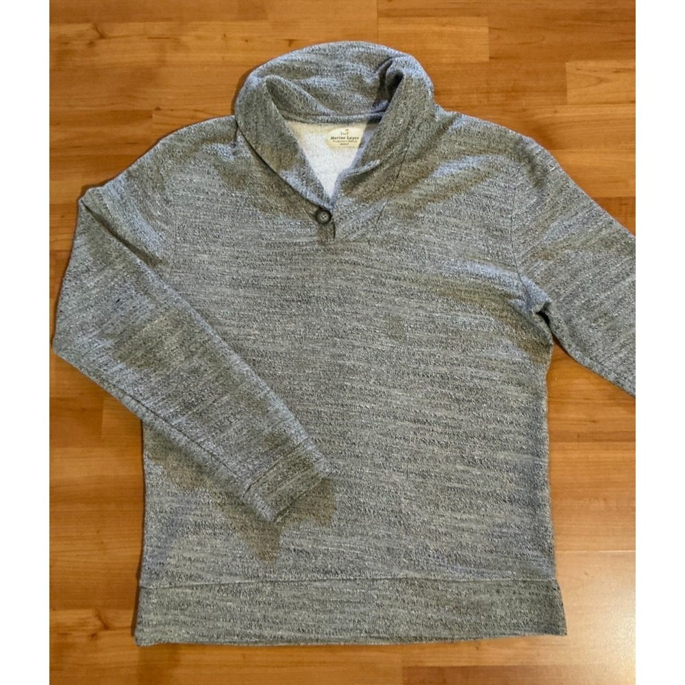 Marine Layer Shawl Collar Pullover Sweater • Heather Gray •‎ Men's M